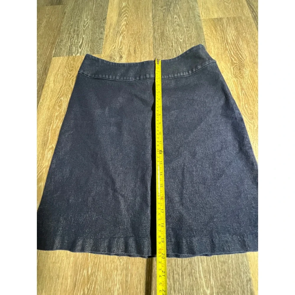 Banana Republic Denim Mini Skirt Womens 8 Dark Blue Excellent Stretch Side‎ Slit